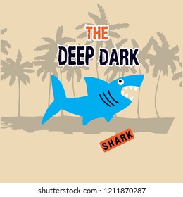 shark typography t shirt vector