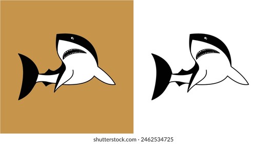 Plantilla de diseño de Arte vectorial de tiburón