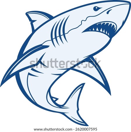 shark vector art illustration with white background 