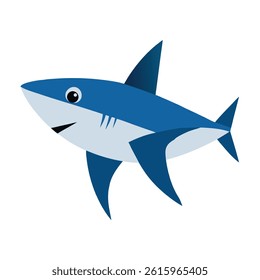 shark vector art on white background