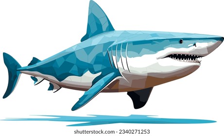 Shark vector art still life painting flat illustration