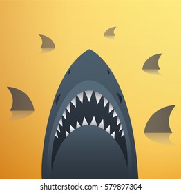 Shark vector background