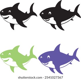 Diseño de Vector de tiburón Icono de tiburón Logotipo de tiburón Vector de tiburón Silueta de cabeza de ballena