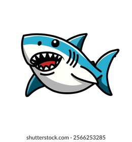 shark vector design, shark icon, shark logo, shark sticker, animal design.