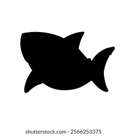 shark vector design, shark icon, shark logo, shark sticker, black and white design.