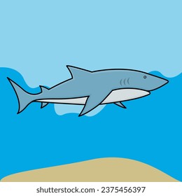 SHARK VECTOR DESIGN. ILLUSTRATION OF ANIMALS IN THE SEA. MARINE LIFE.