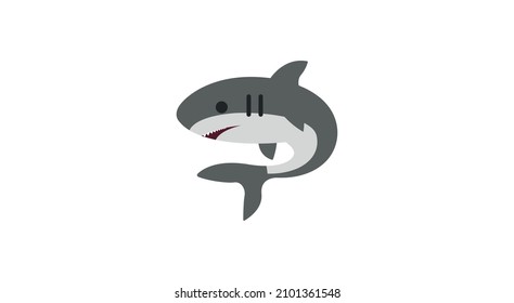 Shark vector flat icon. Isolated shark emoji illustration