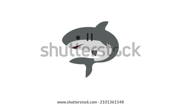 Shark\
vector flat icon. Isolated shark emoji\
illustration