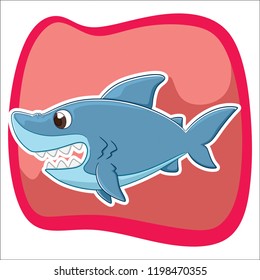 Shark Vector Hand Drawing Cartoon Illustration