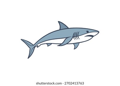 Vector de tiburón, icono, tiburón, animal