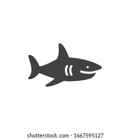 Shark vector icon. filled flat sign for mobile concept and web design. Fish shark glyph icon. Predator symbol, logo illustration. Vector graphics