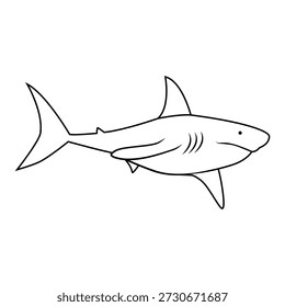 Shark vector icon. Fish Illustration sign. Ocean life symbol or logo.