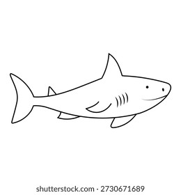 Shark vector icon. Fish Illustration sign. Ocean life symbol or logo.
