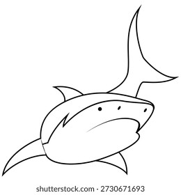 Icono de Vector de tiburón. Signo de ilustración de pescado. Símbolo o logotipo de la vida marina.