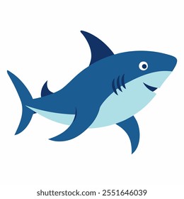 shark vector icon illustration with white background