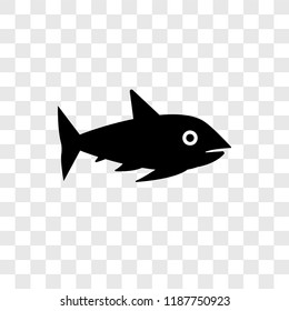 Shark vector icon isolated on transparent background, Shark transparency logo concept