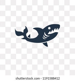 Shark vector icon isolated on transparent background, Shark transparency concept can be used web and mobile
