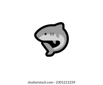 Haik, Vektorsymbol auf weißem Hintergrund. Shark Emoji Illustration. Isolierte Shark-Vektoremoticon