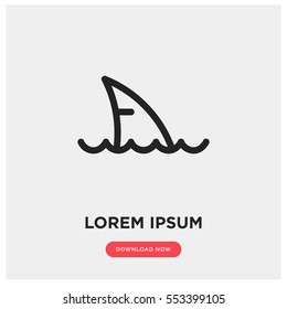 Shark vector icon, wild sea animal symbol. Modern, simple flat vector illustration for web site or mobile app