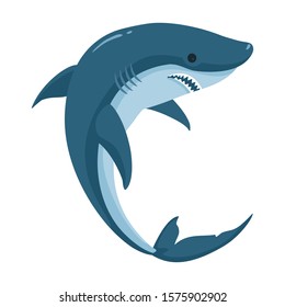 Shark vector icon.Cartoon vector icon isolated on white background shark.