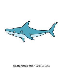 Shark vector icon.Color vector icon isolated on white background shark.
