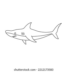 Shark vector icon.Outline vector icon isolated on white background shark.