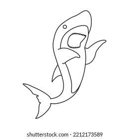 Shark vector icon.Outline vector icon isolated on white background shark.