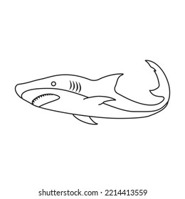 Shark vector icon.Outline vector icon isolated on white background shark.