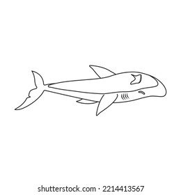 Shark vector icon.Outline vector icon isolated on white background shark.