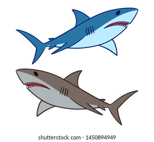 Shark Vector Illustration 2 Sharks Swimming Stock Vector (Royalty Free ...