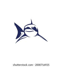 Shark vector illustration isolated on white background. Abstract, simple, and elegant