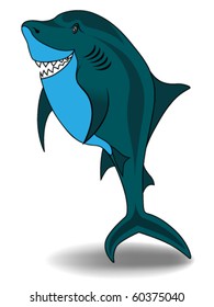 Shark vector illustration isolated on white background