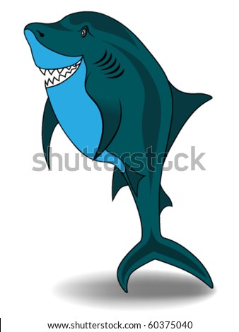 Shark vector illustration isolated on white background