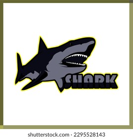 shark vector illustration, logo isolated on white background