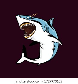 Shark vector illustration, shark mascot logo