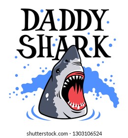 Shark vector illustration for men's T-shirt design. Funny Graphic Tee