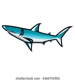 Shark vector illustration. Shark minimalist vector design with white background
