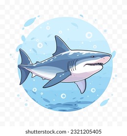 Shark vector illustration for print, poster or flyer.