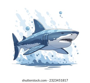 Shark Vektorgrafik für Druck, Poster oder Flyer.