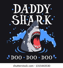 Shark Vector illustration for t shirt design. Funny Graphic Tee