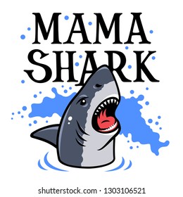 Shark vector illustration for T-shirt design. Funny female Graphic Tee