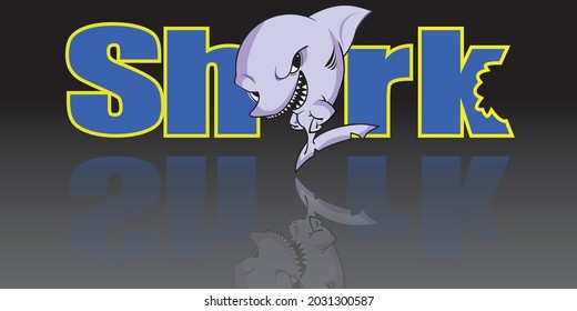 shark vector logo background black gradient