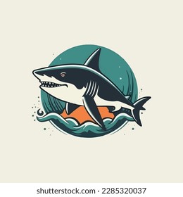 shark vector logo, eps. 10 editables