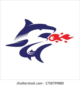 Shark Vector Logo | Fire, Shark Fire, Hot Shark, Shark Bite, Illustration