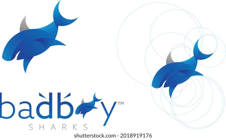 Shark vector logo | Golden Ratio | Underwater vector | Badboy sharks