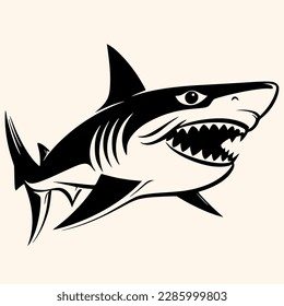 Shark vector for logo or icon, drawing Elegant minimalist style,abstract style Illustration