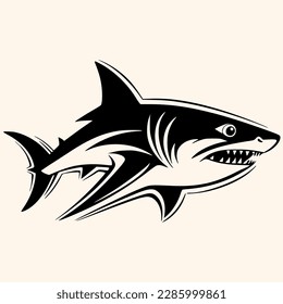 Shark vector for logo or icon, drawing Elegant minimalist style,abstract style Illustration