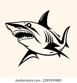 Vector de tiburón para logotipo o icono, dibujo Elegante estilo minimalista,estilo abstracto Ilustración