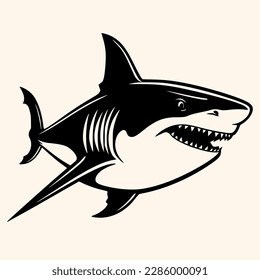 Vector de tiburón para logotipo o icono, dibujo Elegante estilo minimalista,estilo abstracto Ilustración