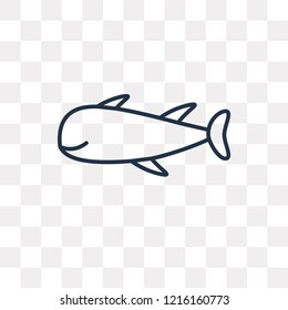Shark vector outline icon isolated on transparent background, high quality linear Shark transparency concept can be used web and mobile